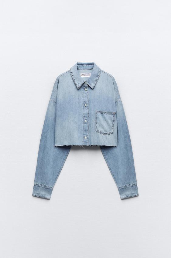 TRF CROPPED DENIM SHIRT