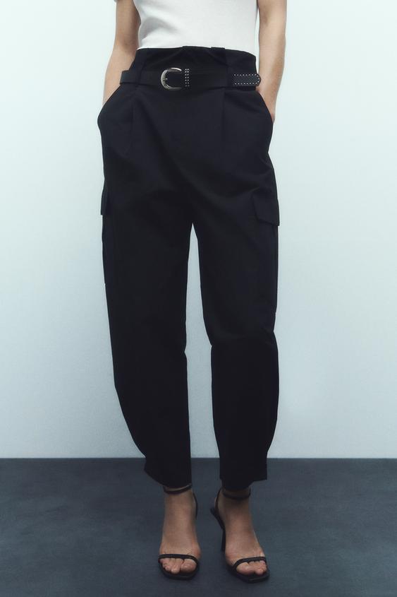 PAPERBAG TROUSERS WITH BELT
