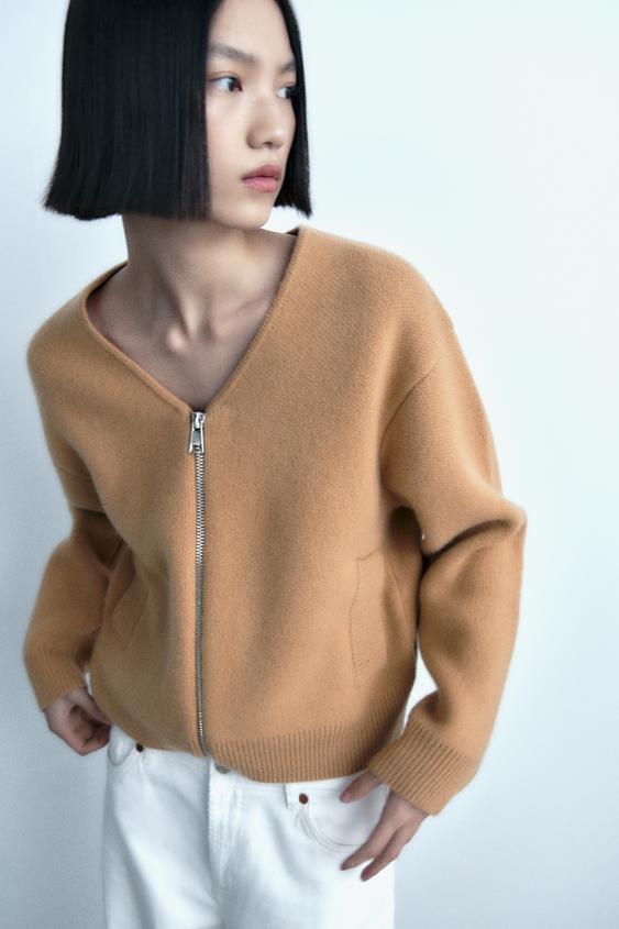 WOOL BOMBER JACKET WITH ZIP