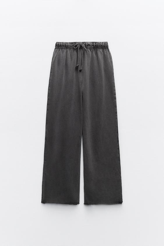 FADED-EFFECT PLUSH TROUSERS