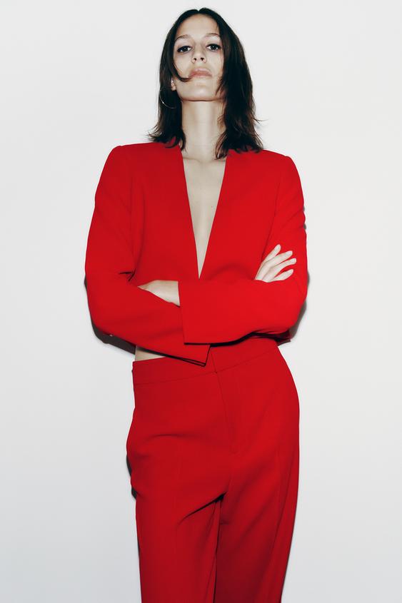 HIGH-WAISTED STRAIGHT CUT TROUSERS