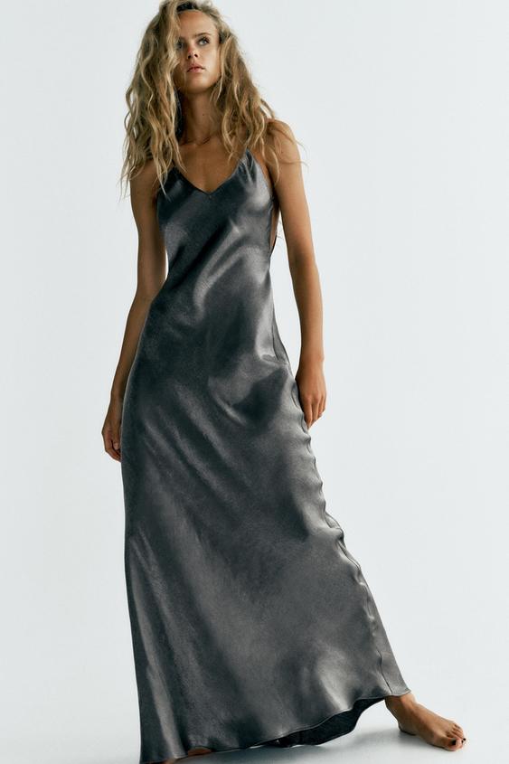 FOIL SLIP DRESS