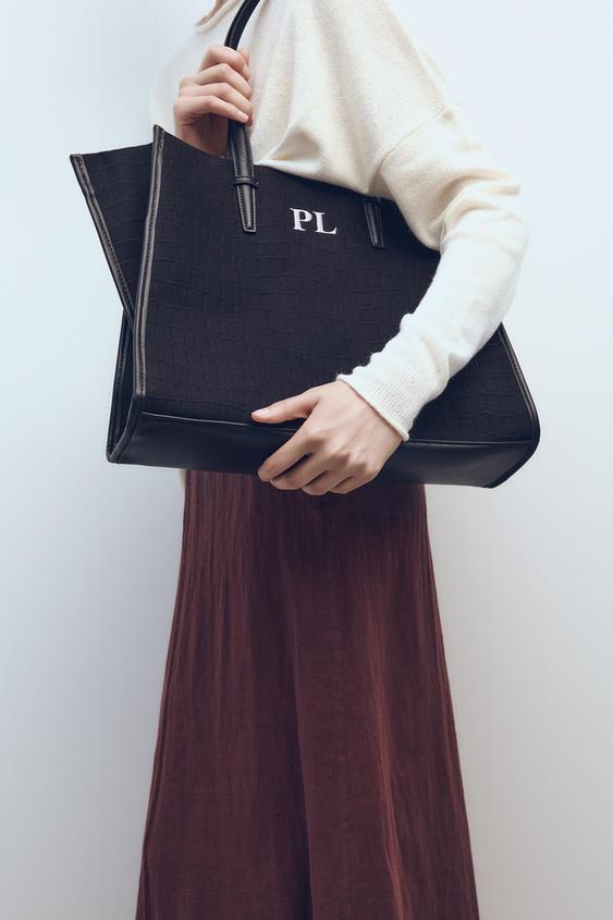 Image 1 of MOCK CROC TOTE BAG from Zara