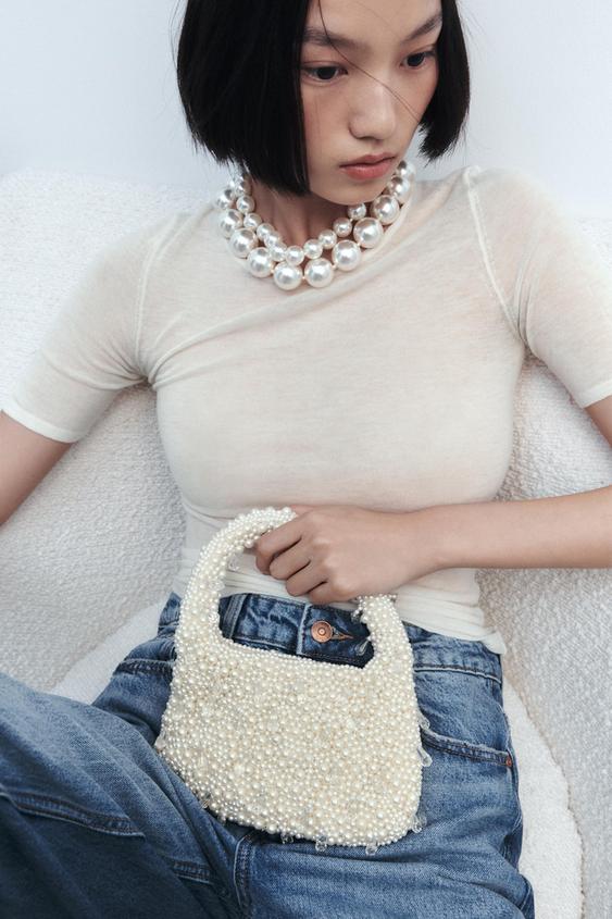 Image 1 of FAUX PEARL SHOULDER BAG from Zara