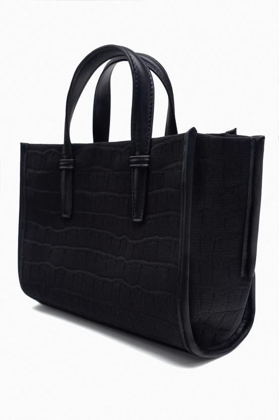 Image 1 of MOCK CROC MINI TOTE BAG from Zara
