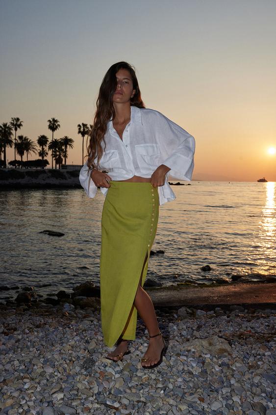 100% LINEN SHIRT WITH POCKETS