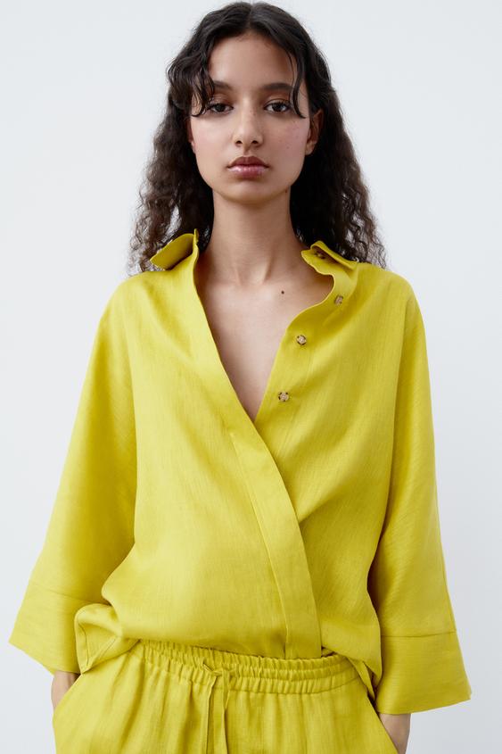Image 1 of OVERSIZED LINEN SHIRT from Zara