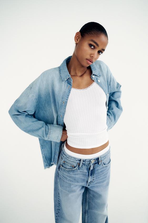 Image 1 of DENIM TRF SHIRT from Zara