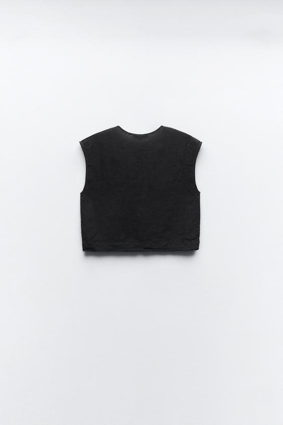 Image 1 of LINEN BLOUSE from Zara