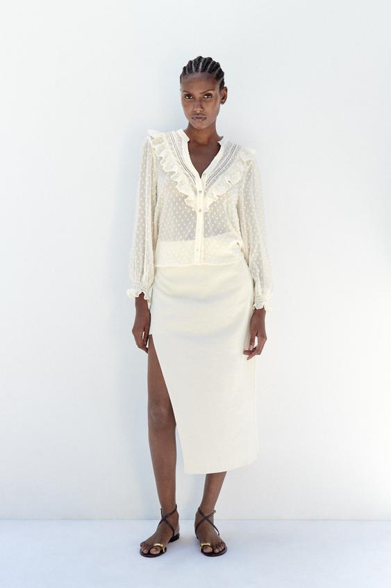 PLUMETIS SHIRT WITH RUFFLES