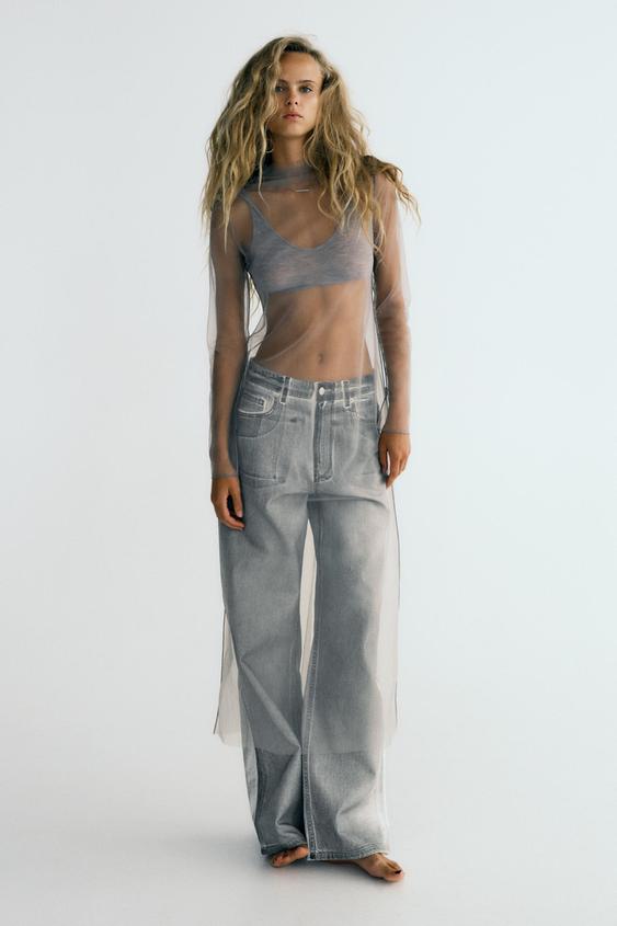 Image 1 of TRANSPARENT TULLE DRESS from Zara