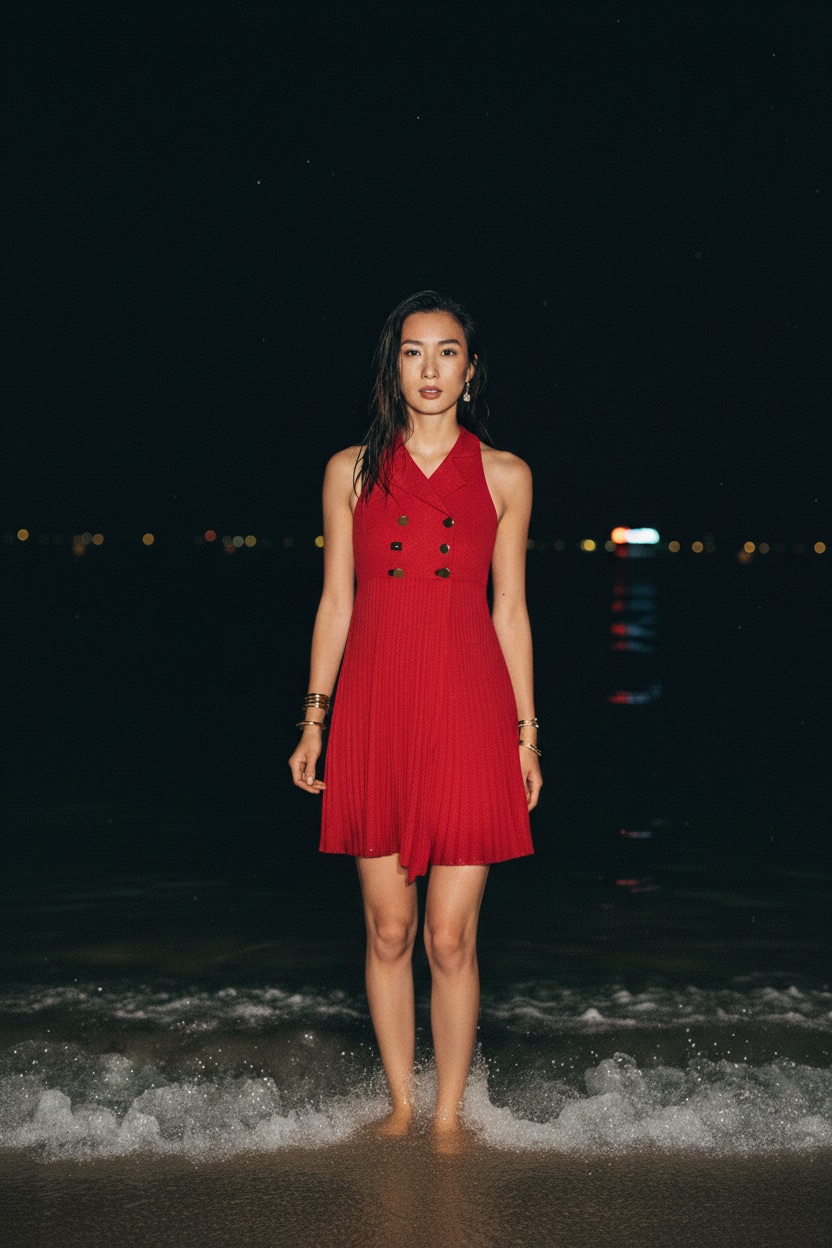 Gianni Versace 90s pleated wool dress